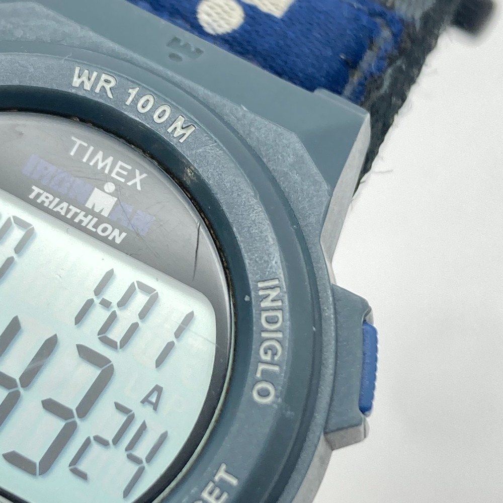 Timex Ironman Men's Watch Digital Gray Blue Indiglo 10 Lap Chrono New Battery - Picture 5 of 16